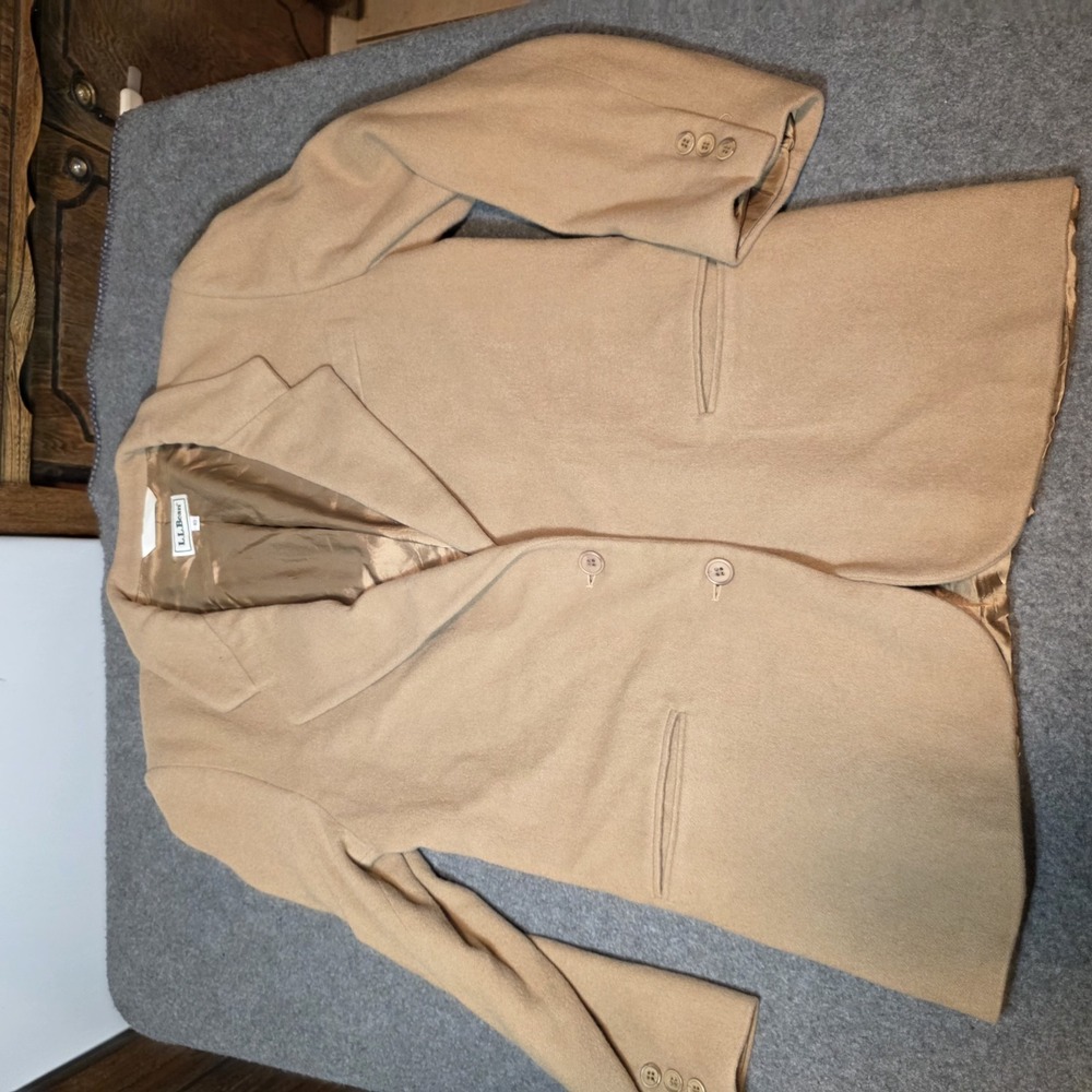 camel-colored L.L.Bean women's wool Blend Blazer 10 Sku:g2